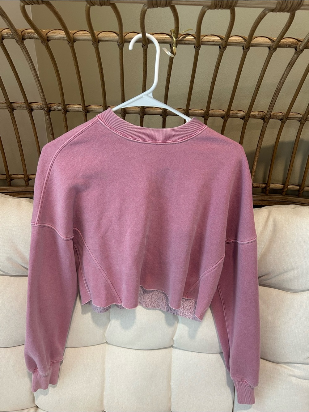Abercrombie & Fitch Mauve Cropped Crew Sweatshirt